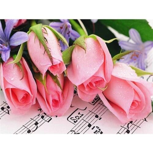 SHAYI DIY 5D Diamond Painting Rose Flower Mosaic Embroidery Cross Stitch Scenery Full Square/Round Drill Home Decor Painting