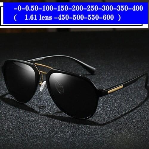 TR90 Diopter Finished Myopia Sunglasses Men Women Nearsighted Polarized Glasses Optical pilot driving goggles FML