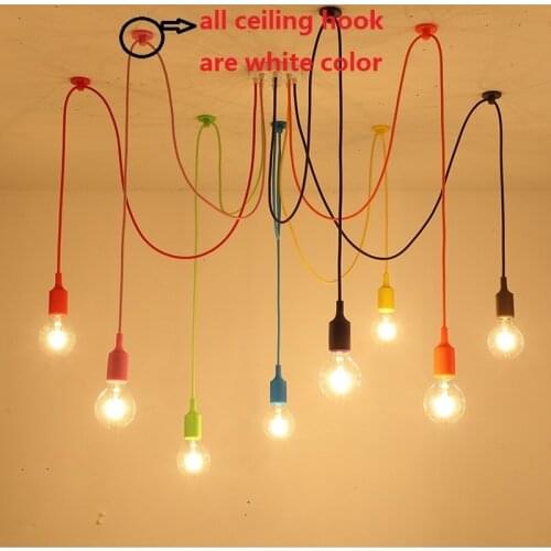 Modern Pendant Lights Nordic Simple Style Living Room Lamp Loft Antique Adjustable DIY Pendant Hanging Lamp E27 Holder