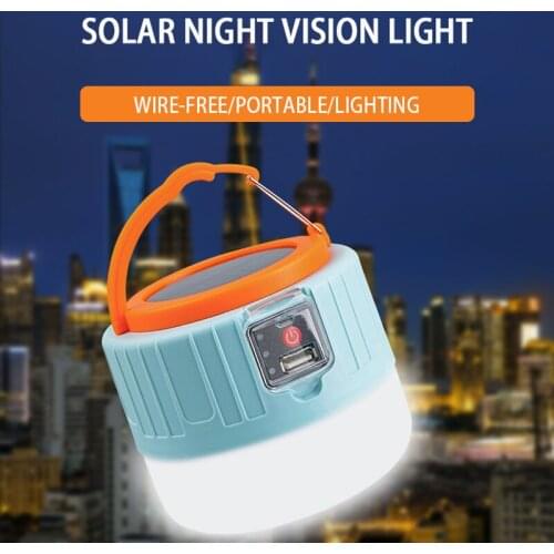 LED Camping Light Light Solar Outdoor USB Charging tent Lamp Portable lighting Phone Charge Hiking Emergency waterproof bulb