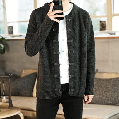 New MenS Sweaters Autumn Winter Warm Retro Cardigan Costumes Man Casual Knitwear Sweatercoat Male Vintage Clothes KK3141