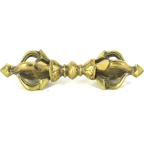 Tibet Buddhism Dorje Vajra Amulet Copper 9cm Five Shares Dorje Vajra Pestle