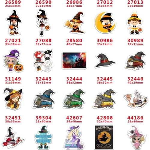 DIY Craft Supplies Halloween character printed flat back planar resins 30 pieces PR26589