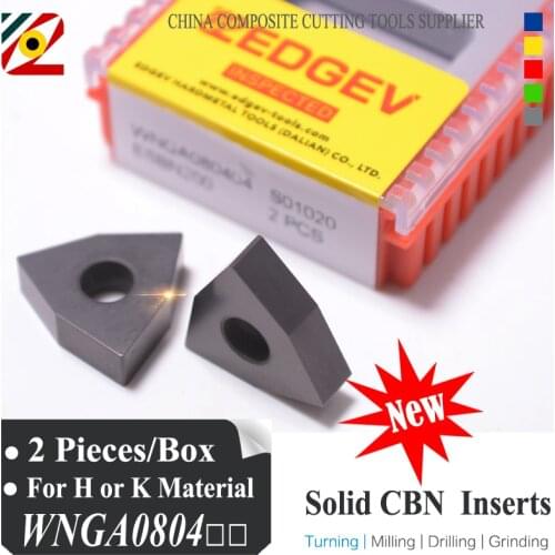 EDGEV Boron Nitride Solid CBN Inserts WNGA080404/08 WNMG WNMA Lathe Cutter Turning Cutting Tools Machining H or K Factory