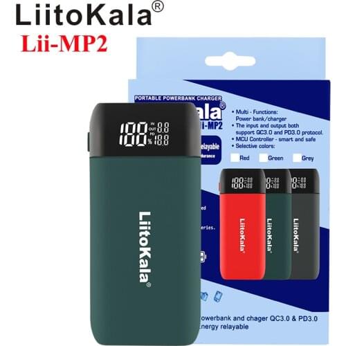 LiitoKala Lii-MP2 Power Bank 18650 Battery Charger Type C Input QC3.0 Fast Charging Charger 20700 21700 Battery Portable Charger
