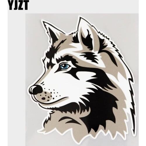 YJZT 13.2CM×15.8CM Car Sticker Fashion Wolf Head Waterproof PVC Decal 11C-0133