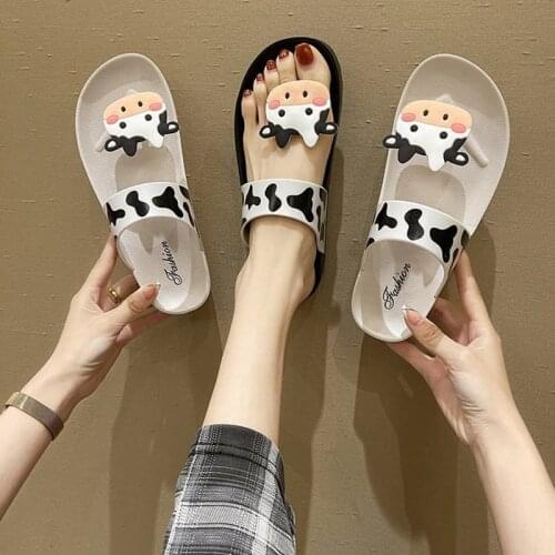 Womens Cow Sandals Sunny Hawaiian Shoes for 2021 Summer Womens Fashion Casual Soft Beach Slippers