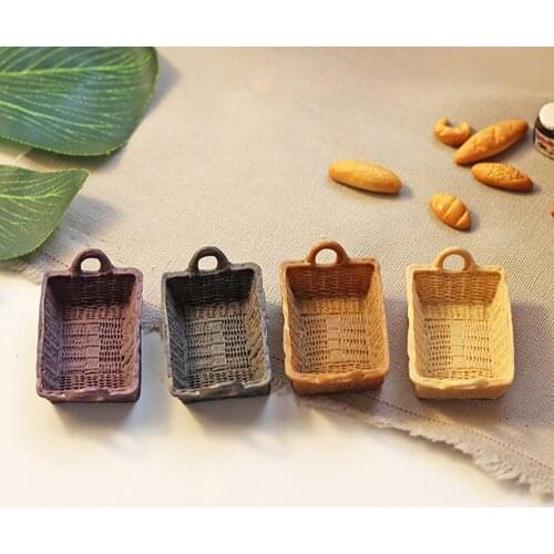 1/12 Doll House Miniature Resin Storage Basket Simulation Basket Model Toy Mini Decoration Dollhouse Accessories