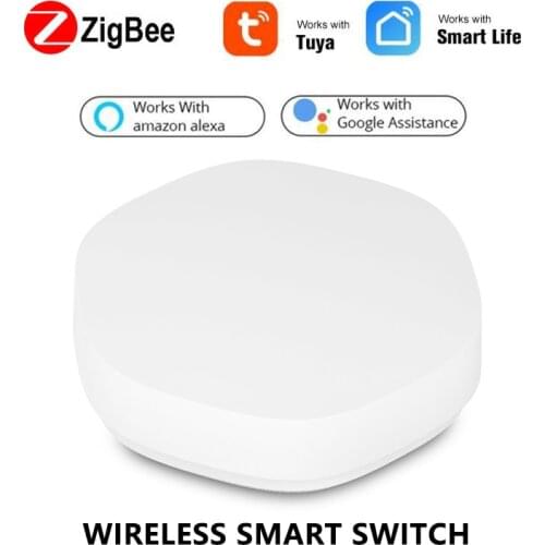 1/2Pcs Tuya Zigbee Smart Switch WIFI Wireless Smart Button Mini Button One Key Three Uses Multi-Scene Linkage App Remote Switch