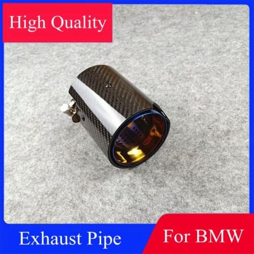1 PCS Car Blue Stainless Steel Exhaust Pipe Tip Tailpipe With M Logo For B MW M135i M235i M335i Car Exhaust Muffler Tips