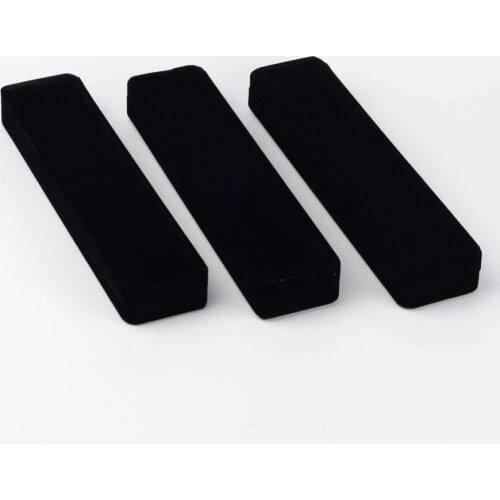 10pcs Rectangle Velvet Jewelry Gifts Boxes For Necklace Bracelet Packaging Display Box 2.4x5.5x2.8cm Black
