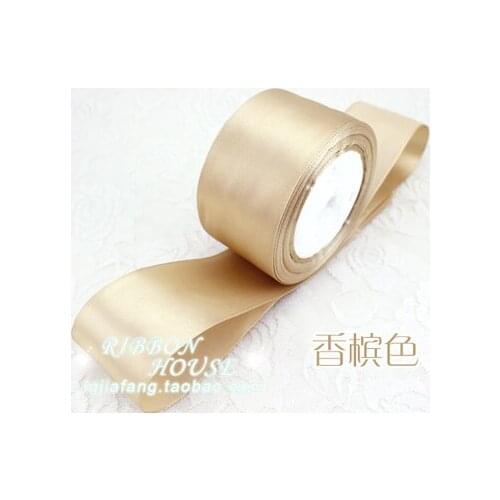 25 yards/roll) 2'' 50mm Champagne Silk Satin Ribbon Wedding Party Decoration Gift Wrapping Christmas Sewing Fabric Hand DIY