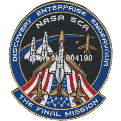 5" BIG The Final Mission SCA Embroidered Iron On Sew On Patch Space Shuttle Discover Enterprise Endeavour