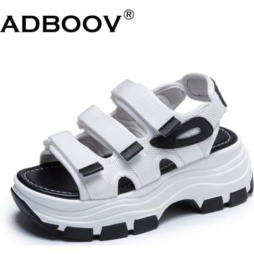ADBOOV New Summer Platform Sandals Women Height Increasing 6 cm Flat Sandal Female