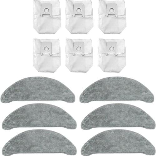 Promotion!For Roidmi EVE Plus Robot Vacuum Cleaner Replacement Accessories Kit Dust Bag and Mops Cloth 12 Pcs