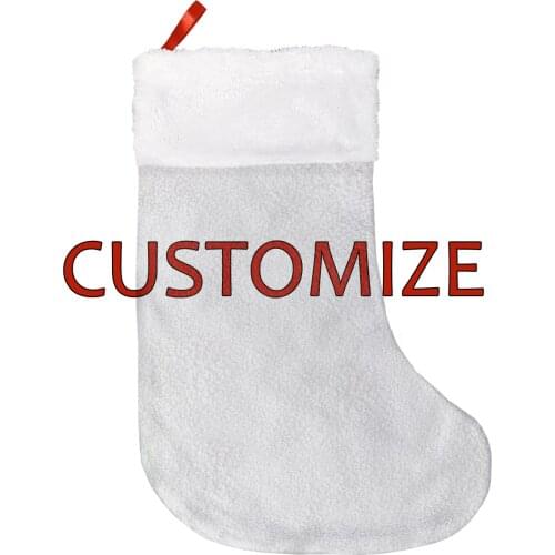 Large Christmas Stocking Candy Bag Customize Your Text Image Logo Christmas Tree Decor Home Fireplace Decoration Drop Shipping