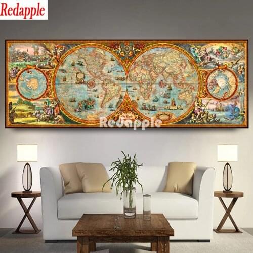 Large size Diy Diamond Painting World Map pattern 5D Diamond Embroidery Sale Full Square Round Resin Diamonds Mosaic Home Decor