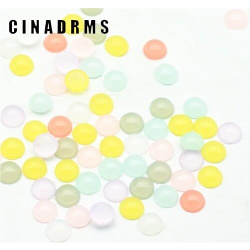 8mm and 12mm Sweet Candy Jelly Colors Faltback Cabochon Beads ,DIY Embellishment Crafts Beads,Half round Beads