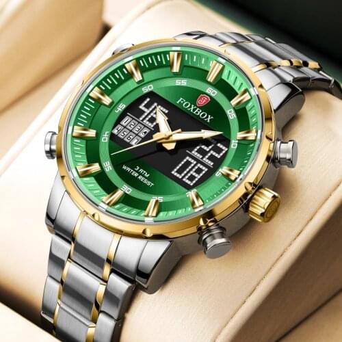 LIGE Top Luxury Brand Men Digital Watch Military Sport Watches For Men Fashion Waterproof Quartz Wristwatch Dual Display Clock