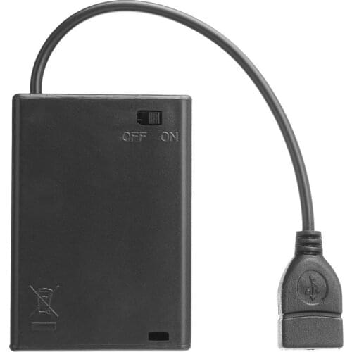 Portable USB Port Mini Battery Case Holder Wear Resistant ABS Replacement LED Lighting Building Block Accessories