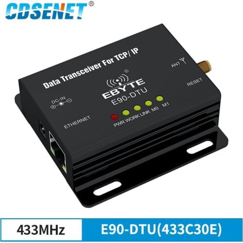 Ethernet Modbus 433mhz rf Transmitter Long-range Communicator Radio IoT PLC 433 MHz RJ45 rf Transceiver E90-DTU(433C30E)