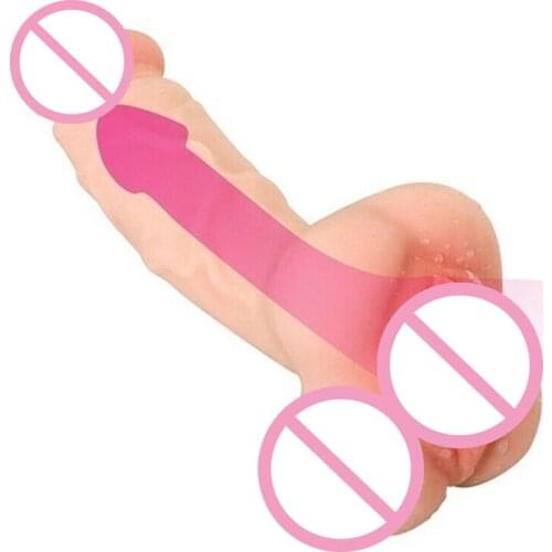 2 In 1 Soft Realistic Dildo Anal Hollow Penis Couple Men Masturbator Adult Sex Toys for Women Strapon Female Masturbation