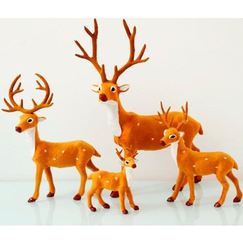 Simulation Of Sika Deer Ornaments For Desktop Christmas Imitation Velvet Deer Ornaments Simulation Animal Toys декор дома