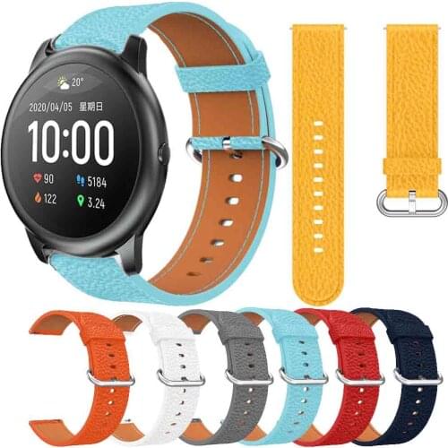 Classic Luxury Leather Straps Watchband For Xiaomi haylou solar ls05 Smart Wriststrap Wristband For Huawei honor magic bracelet