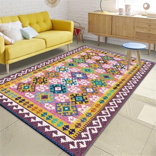 Nordic Geometric Printed Ethnic Carpet Colorful For Bedroom Rug For Table Living Room Hall Rug Bathroom Floor Mat Kitchen Rug