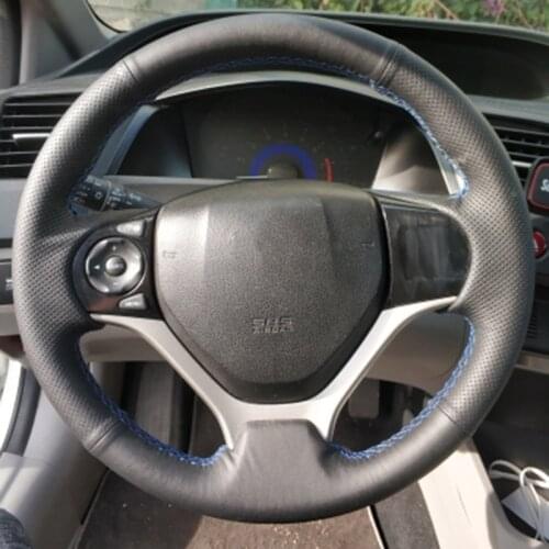 DIY Custom Original Car Steering Wheel Cover For Honda Civic Civic 9 Leather Braid Cover For Steering Wheel Car Accessories