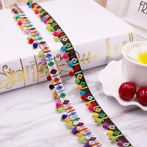 10yards Pom Pom Trim Lace Fabric Sewing Accessories Pompons Trim tassel Ball Fringes Ribbon Sewing Lace For DIY Material Apparel