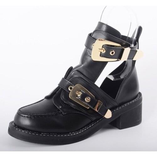 Motorcycle Boots Female Spring 2019 New Sandals Boots Children Autumn Short Hollow Thick With Martin With Thin Woman Boots NO200