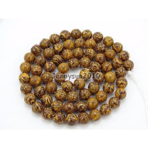 Natural Elephant Skin Jas-per 6mm Gems Stones Round Ball Loose Spacer Beads 15'' 5 Strands/ Pack