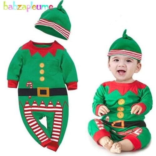 New Year Baby Clothes Long Sleeve Autumn Winter Christmas Infant Romper Jumpsuit Hat Newborn set Santa Design Kid Costume A047-8