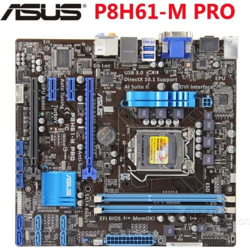 ASUS P8H61-M Pro Original ASUS P8 H61 M motherboard Socket LGA1155 uATX DDR 3 DVI VGA USB3.0 16GB Desktop Mainboard Tested Used