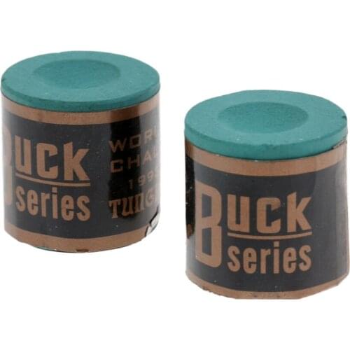 Durable 2.4 cm Snooker Pool Cue Tip Table Billiard Chalk Accessory 1 Box of 2 Blocks Replacement Parts for Snooker Pool Cue Tip