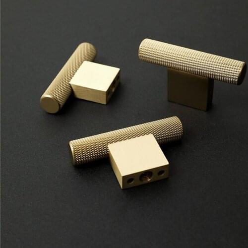 Gold Knurled/Textured simple kitchen cabinet knobs and handles Drawer Pulls Bedroom Knobs Brass Cabinet Hardware