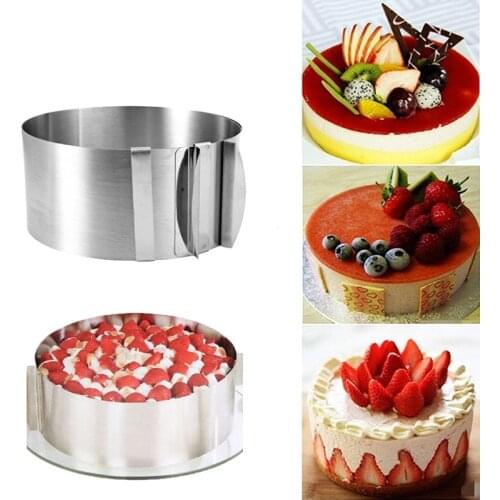 Adjustable Mousse Ring 3D Round Cake Molds Stainless Steel Baking Molds Kitchen Dessert Cake Decorating Tools 2 Sizes
