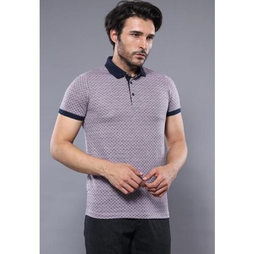 Patterned Pink Polo T-Shirt Wessi