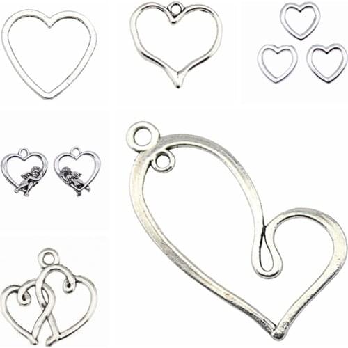 Sejuani diy charms for jewelry making kit pendant for bracelet jewelry accessories Hollow Heart Charms