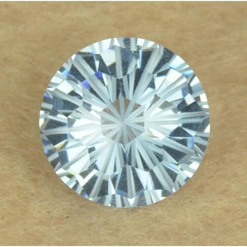 Sale 8~15mm Light Sky Blue Round Shape Firework Cut Synthetic Glass Beads Loose Chrysanthemum Cut Glass Gems For Jewelry