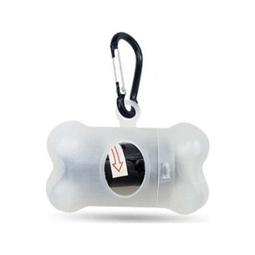 Bone Shape Transparent Pet Dog Poop Bag Set Pets Garbage Bags Dispenser
