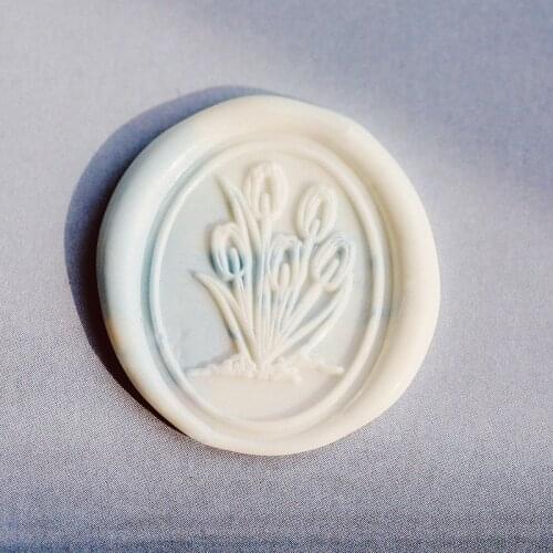 Tulip Wax Seal Wedding Invitation Retro Diy Envelope Stamps Scrapbooking Sollos stempel art wedding decorative antique