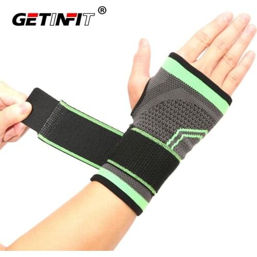Getinfit 1PCS High Elastic Bandage Fitness Yoga Hand Palm Brace Wrist Support Crossfit Powerlifting Gym Palm Pad Protector