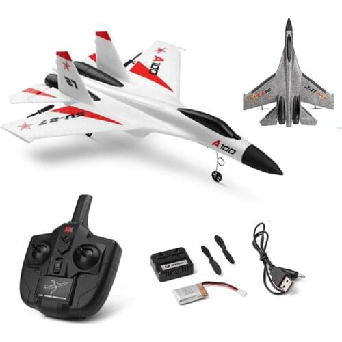 Wltoys XK A100-SU27 RC Plane 2.4G 340mm 3CH Airplane Fixed Wing Planes Outdoor RC Toys Flying Remote Control Plane Children Gift