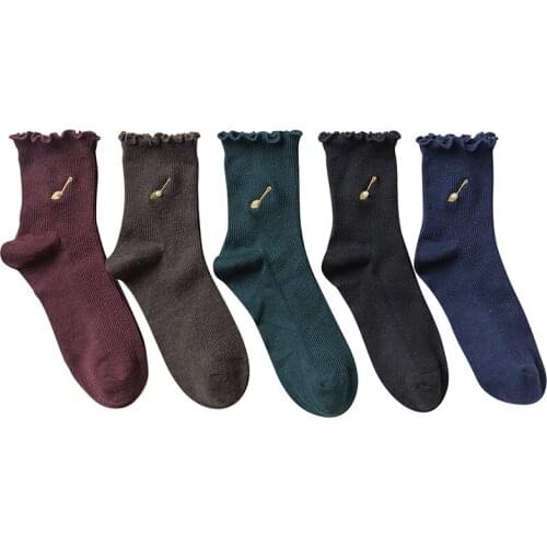 Caramella Funny Women Socks Metal Shinny Charm Cute Campus Style Short Socks Novelty Girls Gift Socks For Spring Autumn Winter