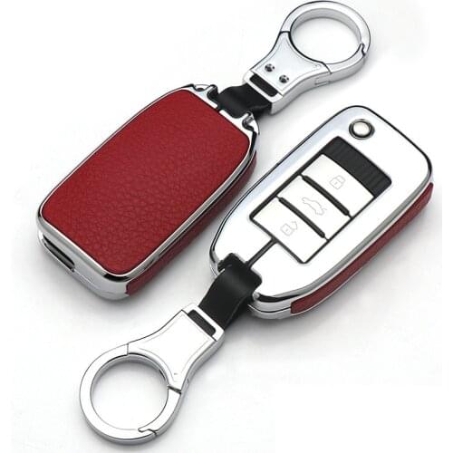 Zinc Alloy&Genuine Leather car key protect cover case shell For Roewe RX5 2017 for MG ZS 3 button car styling Auto Accessories