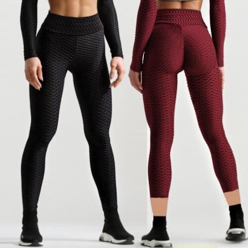 Womens Fashion Pants High Waist Textured Scrunch Leggings For Fitness Anti Cellulite Legging Female Hot Push Up Gym Clothing
