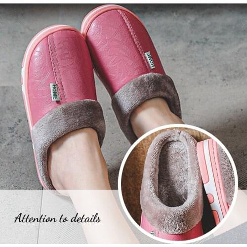 Winter Warm Cotton Slippers Women Men Home Shoes Simple Non-slip Indoor Slides Corduroy Couple Slipper Female Shoes