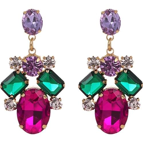 ZHINI New Fashion Water Drop Earrings for Women Boho Simple Color Rhinestone Dangle Earring Statement Jewelry 2020 pendientes